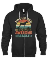 Beagle Dog Proud Beagle Dad Vintage Retro Dog Dad Present 100 Beagles