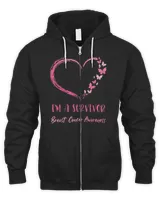 I’m A Survivor Breast Cancer Awareness Heart Butterflies T-Shirt