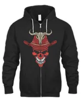 Western Red Skull, Cowboy Skull  Shirt