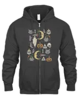 Crescent Moon Black Cat Evil Eye Halloween Ghost Pumpkin