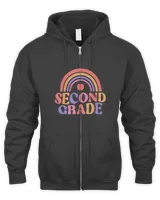 Groovy 2nd Second Grade Rainbow Back To School Teacher Kids