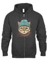 Hipster Cat With Glasses Feline Kitten Lover 579