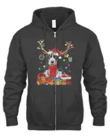 Womens Santa Basset Hound Reindeer Light Christmas Dog Lover128