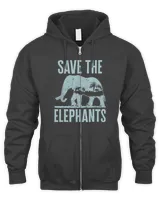 Save the Elephants Edo Elephant Lover Endangered Animals T-Shirt Copy