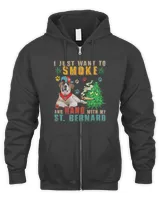 Vintage Smoke And Hang With My St. Bernard Funny Smoker Weed