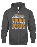 Funny Hiker Hiking In My Veins Jesus In My Heart Faith 159