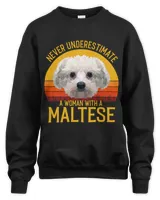 Dog Maltese Mens Maltese Never underestimate a Woman with a Maltese