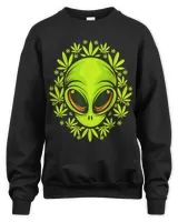 Funny Alien Marijuana UFO Weed Cannabis Design Marihuana