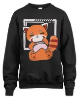 Gaming Red Panda Playing Video Game Lover Cute Chibi Anime