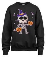 Skeleton Bring Pumpkin Halloween Costume Shirt Gift