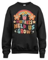 Retro Groovy Teacher Mindset Positive, Mistakes Help Us Grow Shirt