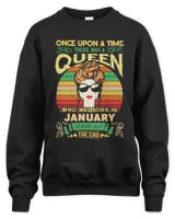 Birthday Queens are Born on January Capricorn Aquarius Gift T-Shirt