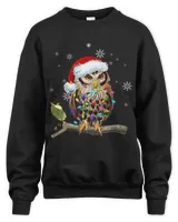 Owl Christmas Lights Santa Hat Funny Christmas Owl Lovers 578