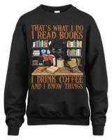 Retro Read Books Coffee Funny Black Cat Kitten Mom Librarian