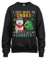 Vintage Smoke And Hang With My Samoyed Funny Smoker Weed