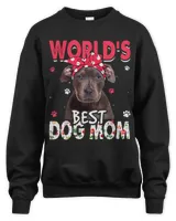 Womens Worlds Best Pitbull Dog Mom Funny Mothers Day
