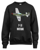 P-51 MUSTANG WORLD WAR II MILITARY AIRPLANE SHIRT