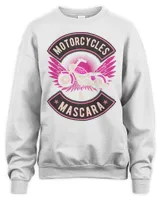 Funny Motorcycles And Mascara Makeup Biking Biker Girl T-Shirt