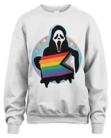 Ghostface with Progressive Pride Flag  T-Shirt