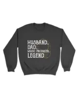 Husband dad music producer legend funny dad t shirt