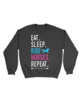 Eat Sleep Ride Horses Repeat Horse Ride Equestrian For Girls T-Shirt