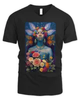 African Queen of the Flowers Butterflies and Roses AI Art