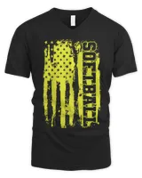 Softball Pitcher Hitter Catcher American Flag 217