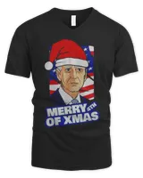 Merry 4th Of Xmas Joe Biden With Santa Hat 2022 Sweater