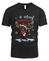 Dachshund Santa Reindeer Merry Christmas Y'all Sweatshirt