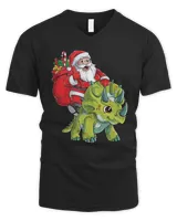 Santa Riding Dinosaur Christmas