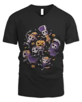 Funny Halloween Skeletons Partying Cute Creepy Skulls548