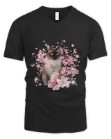Cherry Blossom Siamese Cat Flowers Floral Siamese