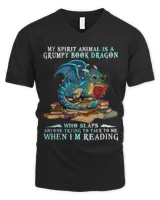 Funny My Spirit Animal Is A Grumpy Book Dragon Who Slaps Tee