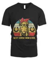 Womens Funny Best Horse Mom Ever Sunset Vintage