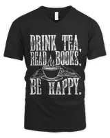 Be Happy Geeky Book Worm Drink Tea Read Books