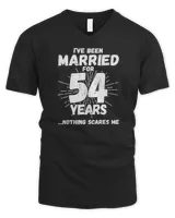 Womens Couples Married 54 Years - Funny 54th Wedding Anniversary V-Neck T-Shirt