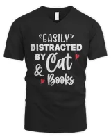 Cat Easily Distracted by Cats and Books Cat Lover Gift  dianoo