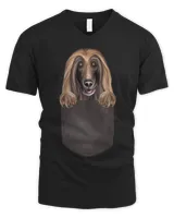 Dog In Pocket Funny Dog Lover Afghan Hound T-Shirt
