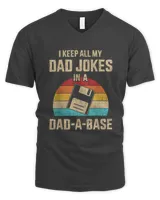 Funny dad jokes in dad-a-base vintage for father's day T-Shirt