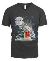 Maltese Under Moonlight Snow Christmas Pajama 81