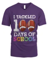 100 Day Of School Shirt Kids Football Tackled 100 days Boy0
