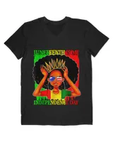 Juneteenth Is My Independence Day Black Queen Afro Melanin T-Shirt tee