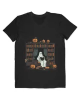 Ghost Reading Book Club Halloween Outfit Librarian Teachers