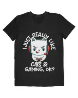 Gamer Boy And Girl Funny Cats Lover Video Games Cat Gaming HOC040423A7