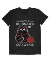 Easily Distracted By Cats And Yarn Kitten Lover Crochet HOC050523A2