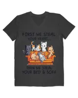 cat first we steal your heart then we steal your bed and sofa QTCAT261222A3