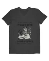 Cute Cat Read book And Drink Coffee, Gift For Girl, Women Shirt