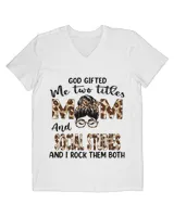 Womens I Have Two Titles Mom And Social Studies Mothers Day Leopard