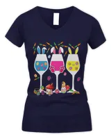 Floral Wine Glasses Easter Bunny Rabbit Alcohol Egg Women 1