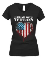 Thank You Veterans Day American Flag Heart Military Army